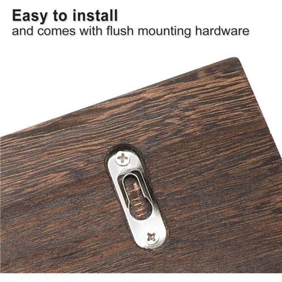 Key & Mail Holder for Wall - Rustic Natural Paulownia Wood - Picture 4 of 8